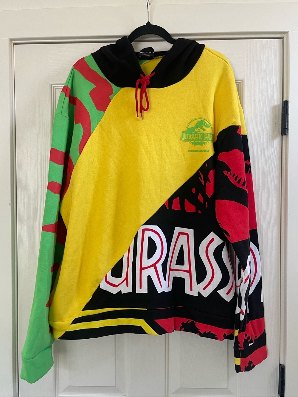 RARE Men’s Dumbgood Jurassic Park Pullover Hoodie Size XL